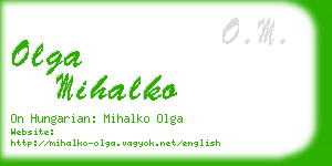 olga mihalko business card